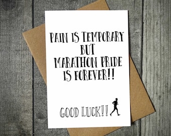 Pain Is Temporary Good Luck Marathon Card | Cards For Marathon Runners
