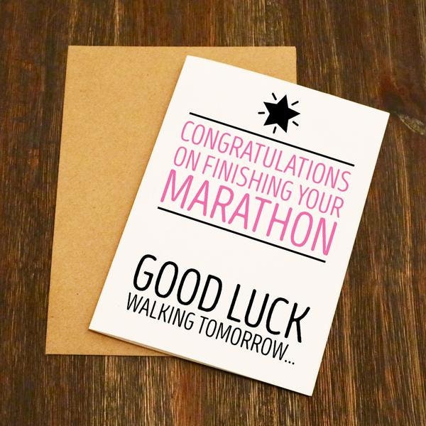 Felicidades por terminar tu marathon Runners Card Divertido Etsy
