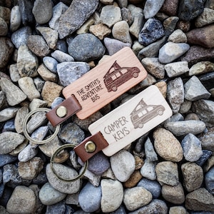 Personalisierte Campervan Pop-Top-Schlüsselanhänger | Personalisieren Sie einen beliebigen Text | Camper Geschenke | Neuer Campervan | Pop Top Campervan Schlüsselanhänger