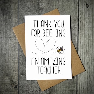 Obrigado por ser um professor incrível - Cartão de professor - Fim do período - Bee