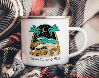 Personalizzato Starlight Pop Top Campervan Smalto Camper Mug / Campervan Regalo
