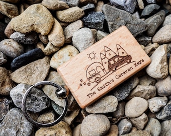 Personalised Caravan Key Ring | Dad's Caravan Keys | New Caravan Gift | Caravan Keyring