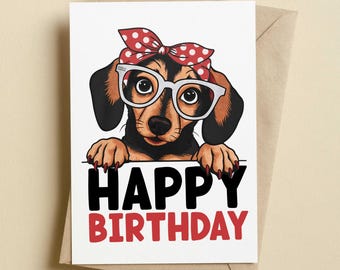 Dachshund Birthday Card | Sausage Dog Cards