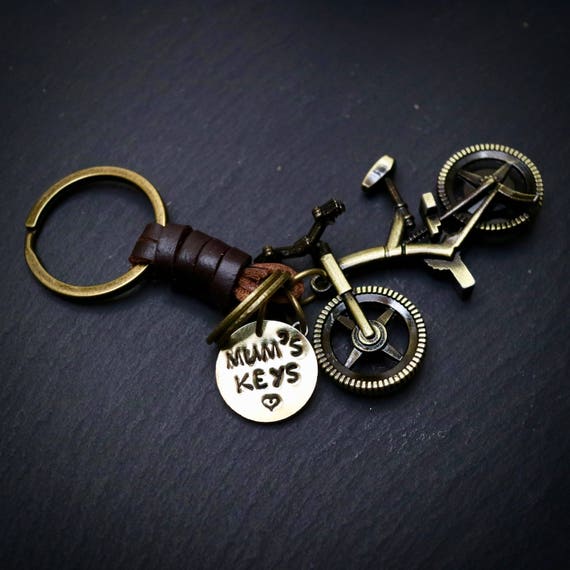 Mum's Keys Personalised Antique Bronze Mountain Bike Mothers Day