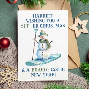 Paddle Board Weihnachtskarte - Paddleboard Weihnachtskarte - Personalisiert