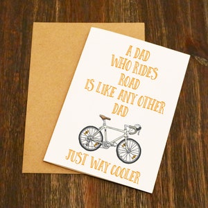 Road Bike Dads Are Way Cooler - Funny Vaderdag kaart - ontworpen en afgedrukt in Yorkshire - Free Post