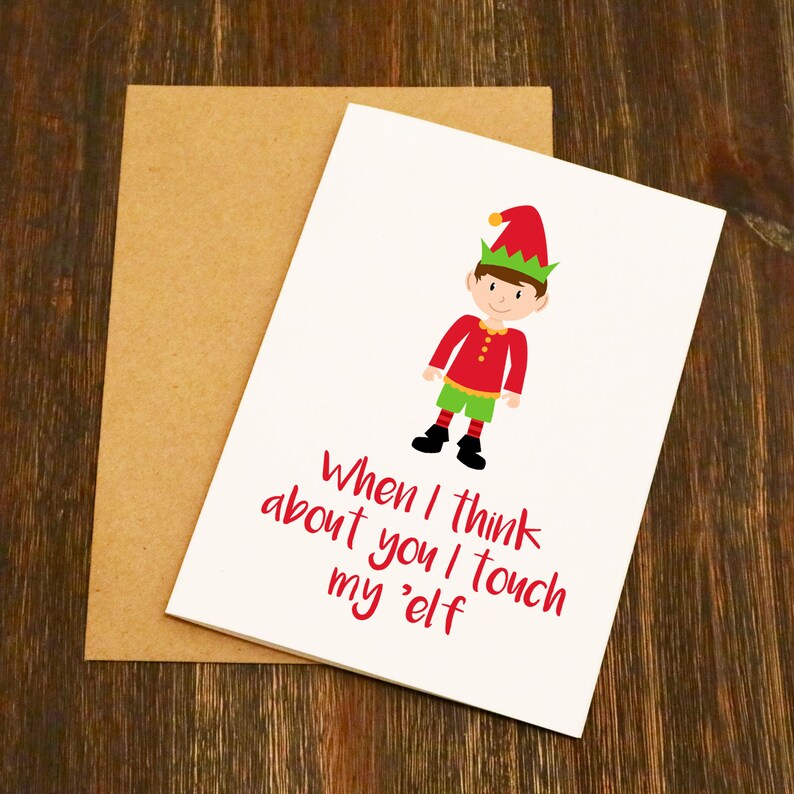 When I Think About You I Touch My Elf Blank Greeting Card Etsy When I Think About You I Touch My Elf Blank Greeting Card Etsy