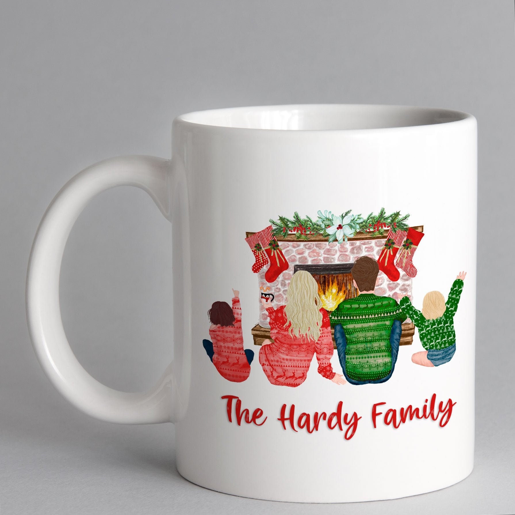 Christmas Fireside Personalised Mug Personalised Family - Etsy UK