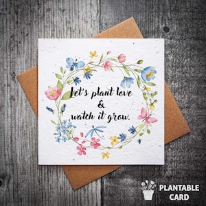 Carte de Saint-Valentin à planter | Plantons l'amour pour la Saint-Valentin | Carte de graines de la Saint-Valentin | Jardiner des cartes de Saint-Valentin