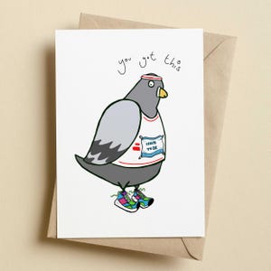Ce la puoi fare - Biglietto di auguri "Patatine per 5 km" di Richard Scribbles / Biglietto motivazionale per la corsa / Biglietto di auguri per la corsa / Dal divano ai 5 km