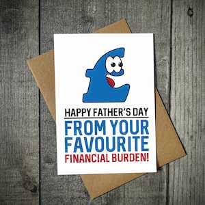 Feliz día del padre de su carga financiera favorita - tarjeta divertida del día del padre