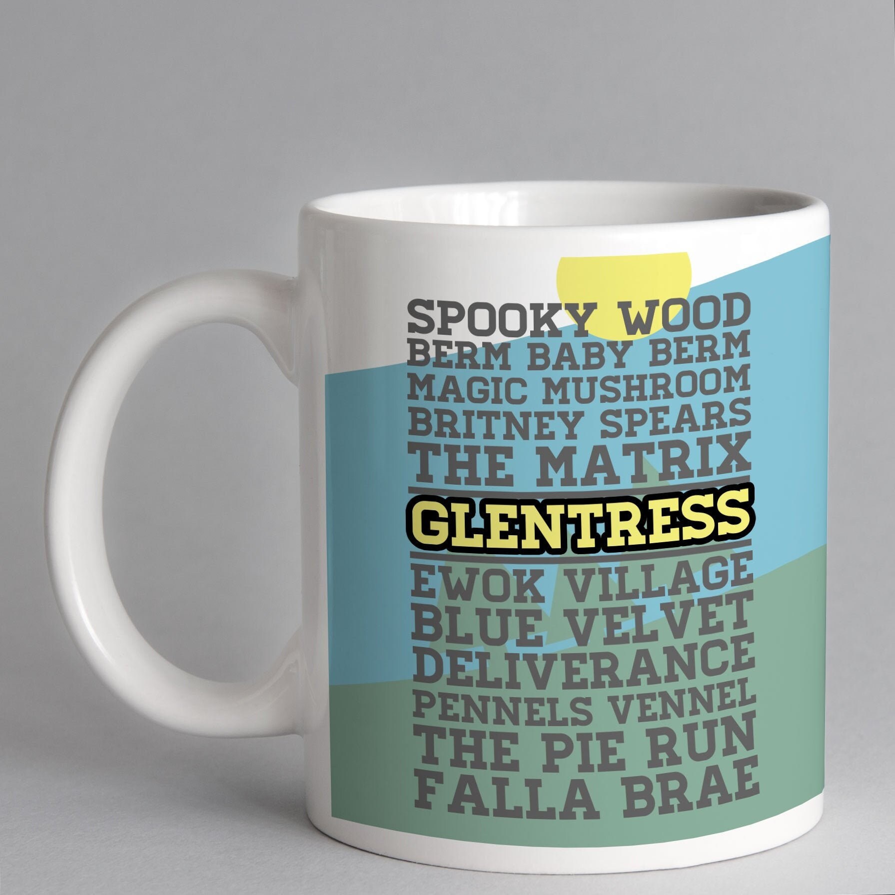Classic Glentress Trail Name Mug - MTB Mug - Mountain Bike Mug - 7 Stanes Mug - Scotland MTB