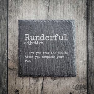 Runderful Slate Coaster - Available in matt and gloss - Funny Running Gift