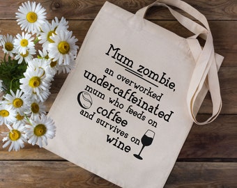 Mum Zombie Tote Bag - Shopping Bags For Mum - Shopping Bag - Gifts For Mum - Mum Tote Bag - Mother's Day Gift - Mum's Shopping Bag