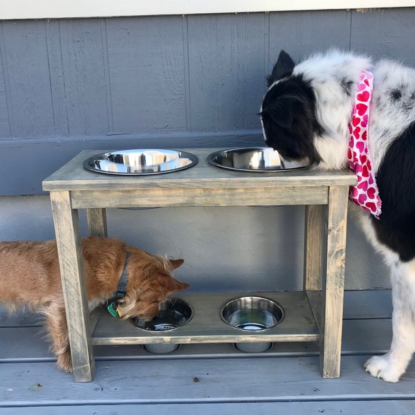 Raised Dog Feeder Etsy