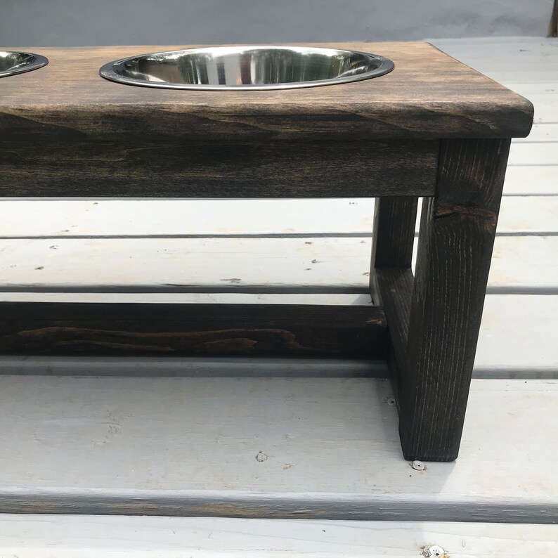 3Bowl Raised Dog Feeder Farmhouse Style Three Bowls Etsy