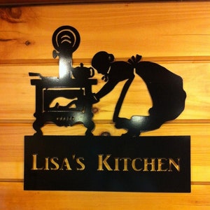 Vintage Look Kitchen Metal Sign Vintage Look Custom Kitchen Sign Kitchen Wall Sign Vintage Stove Personalized Metal Sign Cook&#39;s  Steel Sign