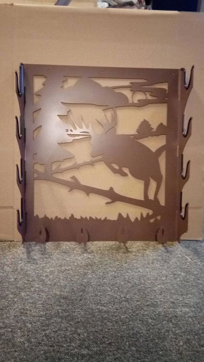 Deer Ribs Rifle Rack Deer Scene Metal Gun Rack With Hanging Hooks - Etsy