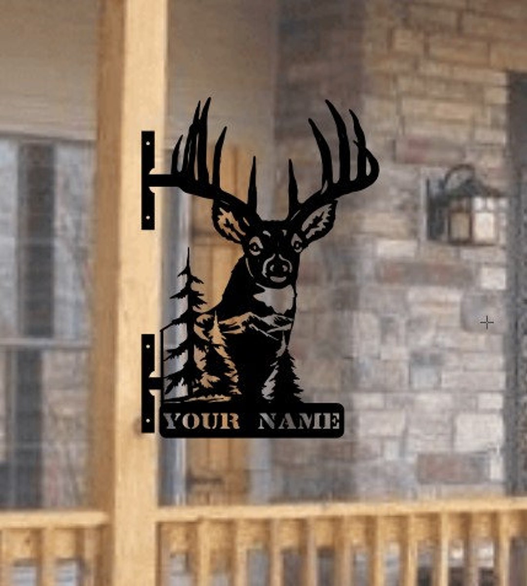 Deer Rack Sign Personalized Buck Deer Post Mount Sign: Farm Welcome Address - Etsy