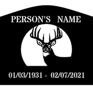 Custom Deer Head Memorial Grave Marker - 14 Ga Steel