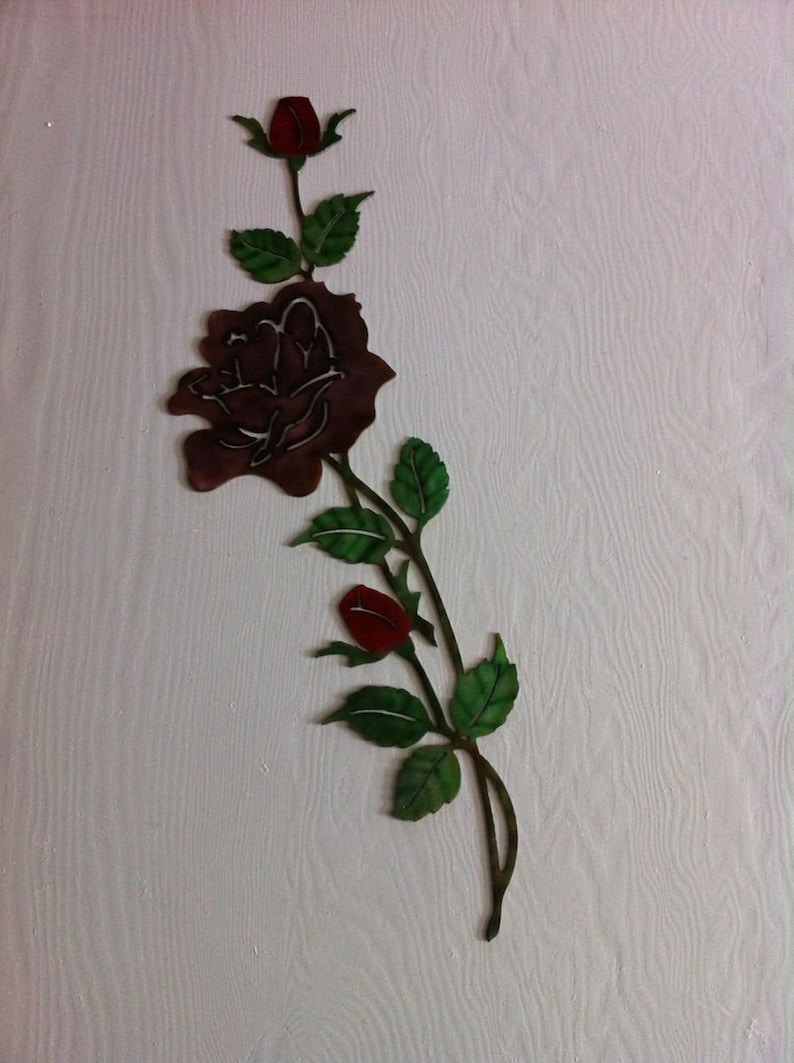 Metal Wall Roses Metal Wall Flower Metal Dyed Flower Metal Etsy