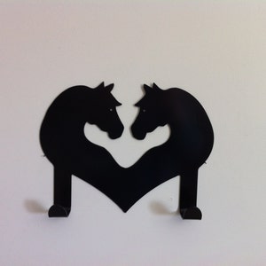 Horse Heart Metal Towel Hanger: Handmade Kitchen Decor