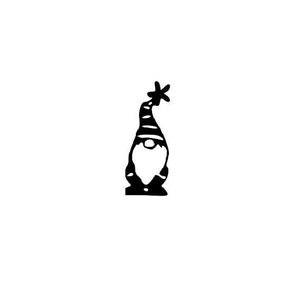 Handmade Steel Garden Gnome with Flower Hat - Garden Stake