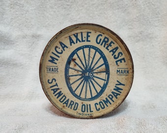 Vintage Mica Axle Grease Tin - Standard Oil Company Collectible