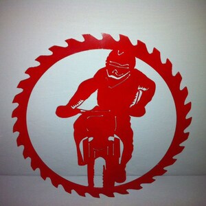 Dirt Bike Metal Wall Decor Dirt Bike Rider Saw Blade Metal Wall Decor Man Cave Boy&#39;s Room