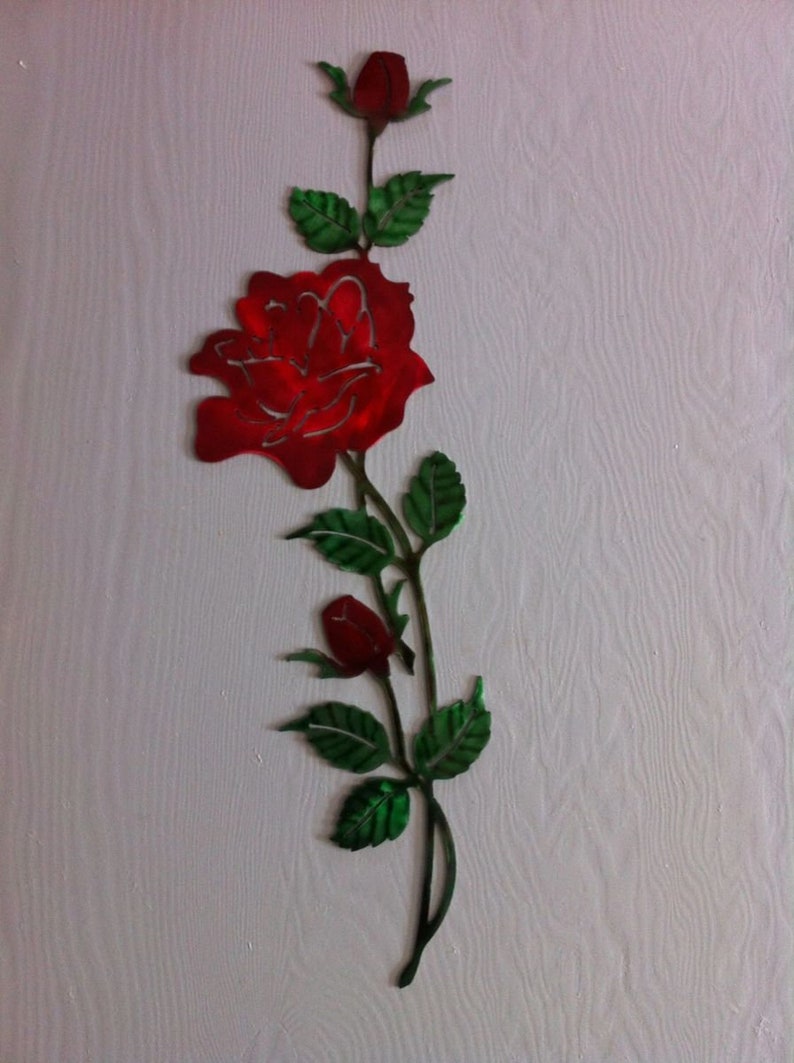 Metal Wall Roses Metal Wall Flower Metal Dyed Flower Metal Etsy