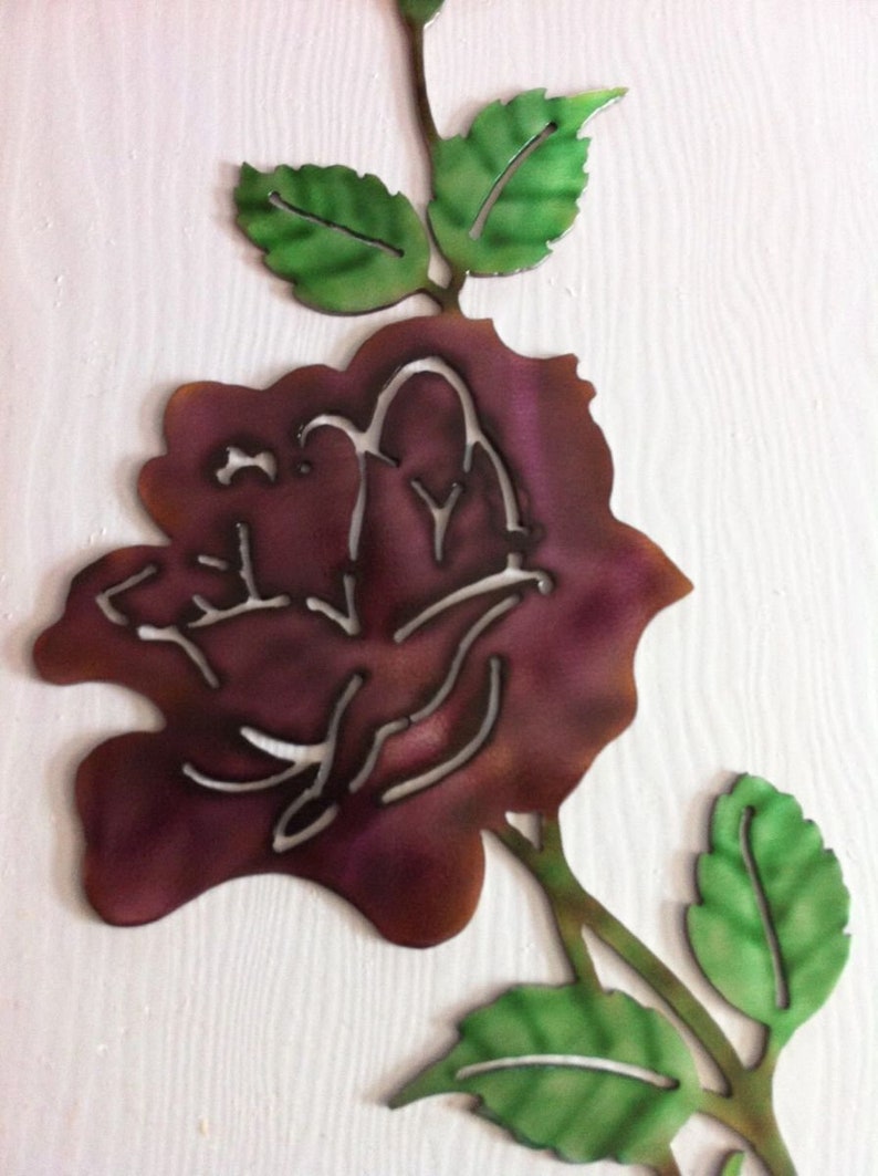 Metal Wall Roses Metal Wall Flower Metal Dyed Flower Metal Etsy