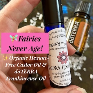 Fairies Never Age! | Quartz Infused Oil Roller | Dark Circles & Fine Lines | Therapeutic Grade Frankincense Oil | Org. Hexane-Free CastorOil