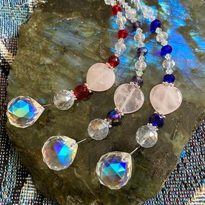 Rose Quartz Heart Crystal Suncatcher ~20mm Prism Sparkly Suncatcher ~Aurora Borealis Prism ~Magical ~Healing Energy ~Valentine&#39;s Day Gifts