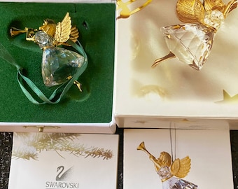 Swarovski 1998 Crystal Angel Ornament Christmas Memories MIB COA
