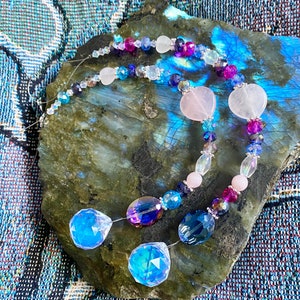Rose Quartz Heart 20 mm Prism Suncatcher ~Super Sparkly Suncatcher ~Aurora Borealis AB Coated Suncatcher ~Magical ~Healing Energy