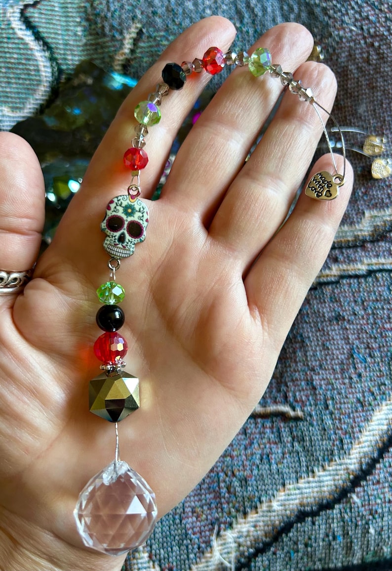Sugar Skull Halloween Suncatchers 20mm Prism Suncatcher Super Sparkly
