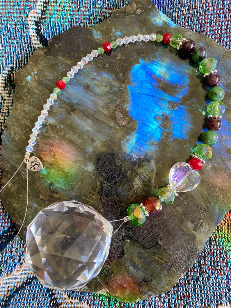 Ruby Zoisite/garnet 40mm Prism Suncatcher ~super Sparkly ~crystal Beads ...