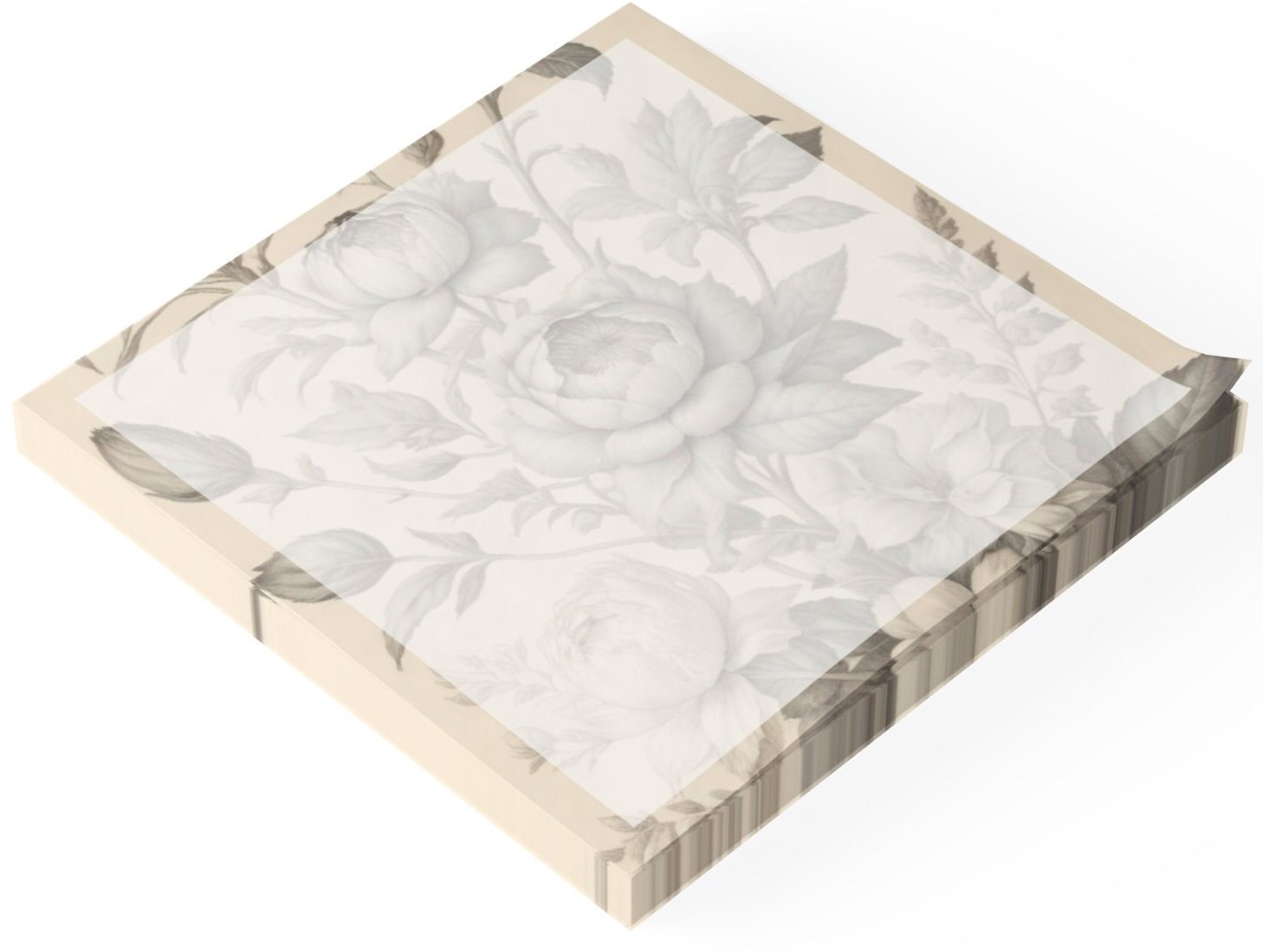 Vintage Floral Botanical Post-it® Note Pad, 3x3 or 4x4 Designer Sticky ...