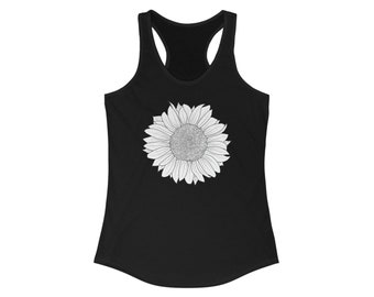 Sunflower Women's Racerback Tank Cute Tank for Hiking Biking Exercising Boating