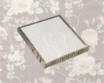 Bronze Flower Doodles Post-it® Note Pad, 3x3 or 4x4 Designer Sticky Notes