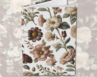 Journal Floral Hardcover Journal Floral Notebook cottage flowers notebook floral journal with lined pages gift for women gift for mom