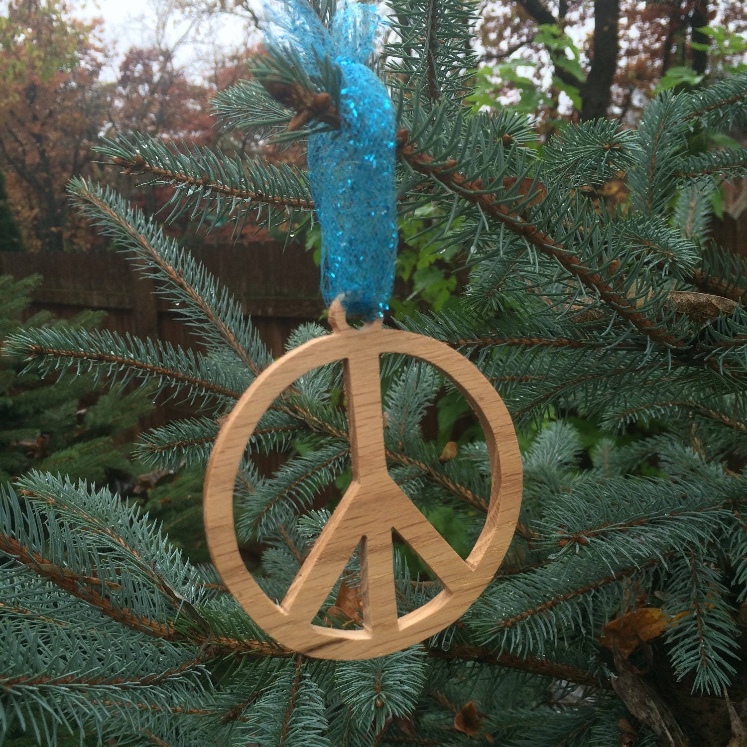 Peace Sign Christmas Tree Ornament Etsy