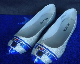 Blue Astromech Glitter Shoes