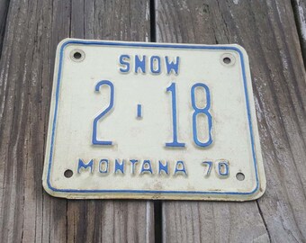 1970 Montana Snowmobile License Plate - Man Cave Garage Decor