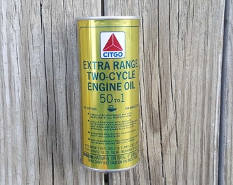 Vintage Citgo 2 Cycle Oil Metal Can - 1 Pint - Full NOS - Man Cave Garage Decor