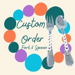 Personalized Beaded Silverware Set: Custom Fork & Spoon