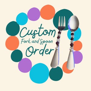 Personalized Beaded Silverware Set: Custom Fork & Spoon