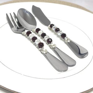 Appetizer Set | 3 Piece Charcuterie Set | Beaded | Fork, Spoon & Spreader