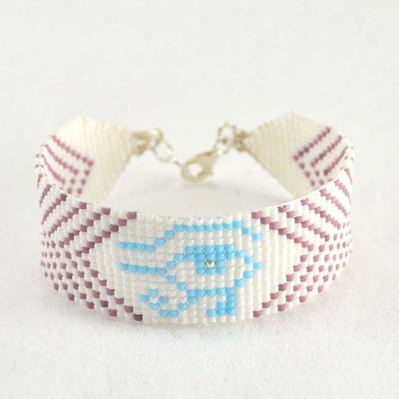Items similar to Egyptian Beaded Cuff Bracelet on Etsy