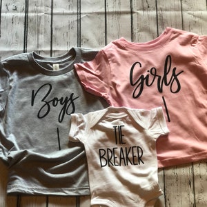 Pregnancy Announcement Ideas 3rd Child - Third Baby Big Sister Big Brother Girls Boys Tie Breaker Gender Reveal Tops Clothes Kids Custom